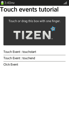 Tizen触摸事件版本 1： 控制触摸事件