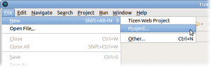 Tizen SDK 中加载您的 web 应用程序