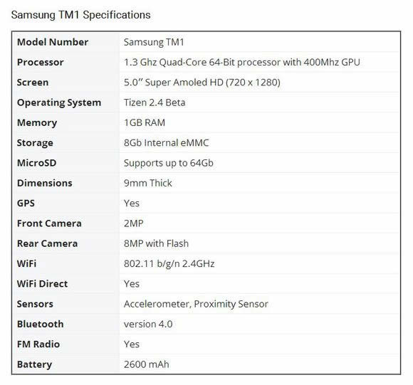 Tizen TM1开发者手机